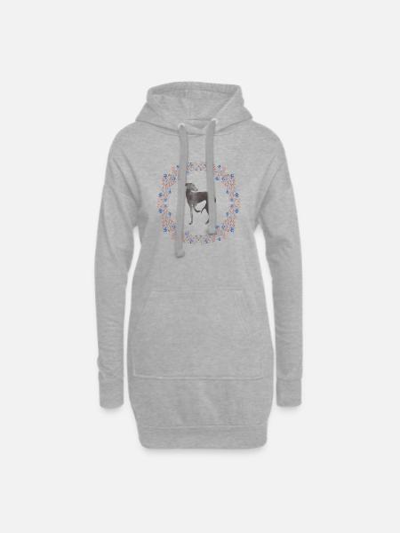 Windspiel mit Wasserfarben - Hoodie-Kleid - Grau meliert