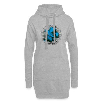 kl_linedance26 - Sweat-shirt à capuche long Femme - gris chiné - Devant