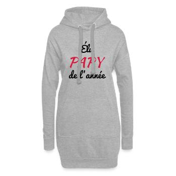 Papy Papi Grand-Père Retraite famille - Sweat-shirt à capuche long Femme - gris chiné - Devant