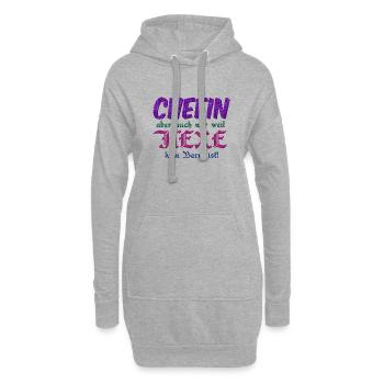 Chefin Hexe - Hoodie-Kleid - Grau meliert - Vorne