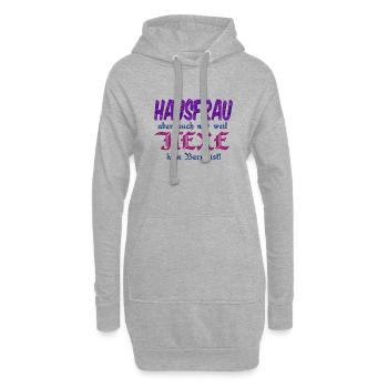 Hausfrau Hexe - Hoodie-Kleid - Grau meliert - Vorne