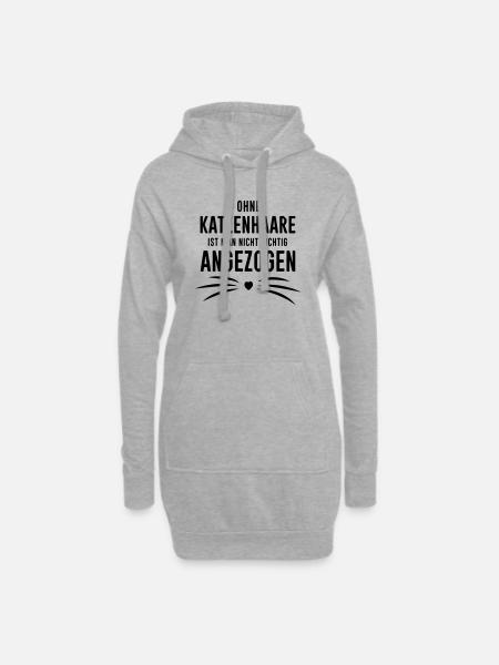 Katzenhaare Katzen Cat T-Shirts - Hoodie-Kleid - Grau meliert