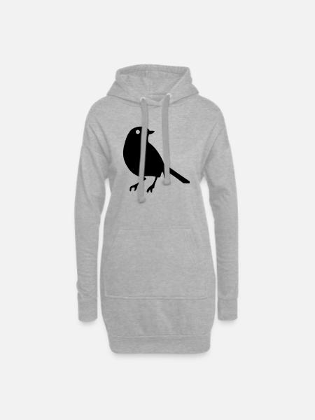 bird - Hoodie Dress - heather grey