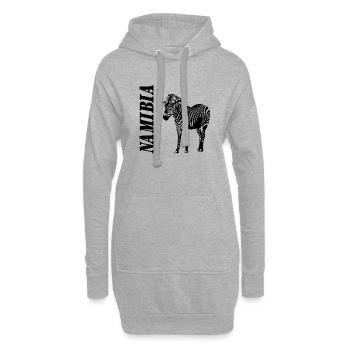 Namibia - Zebra - Hoodie-Kleid - Grau meliert - Vorne