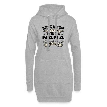 BEING A NANA - Hoodie Dress - heather grey - Front