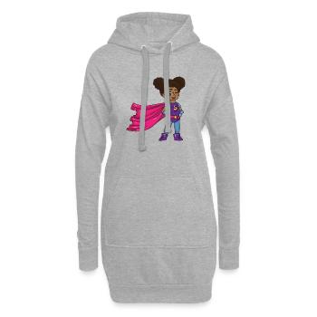 Superheldin Precious - Hoodie-Kleid - Grau meliert - Vorne