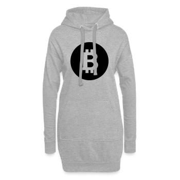 Bitcoin, Symbol, Sign, Blockchain, BTC, Cryptos - Hoodie-Kleid - Grau meliert - Vorne