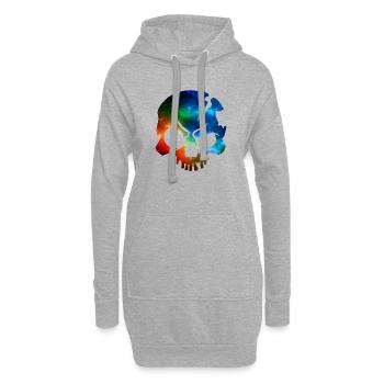 skull colors - Hoodie-Kleid - Grau meliert - Vorne