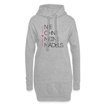 nie ohne meine maedels herz - Hoodie-Kleid - Grau meliert - Vorne