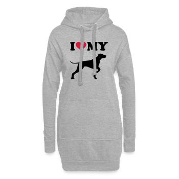 German Shorthaired Pointer - Sweat-shirt à capuche long Femme - gris chiné - Devant