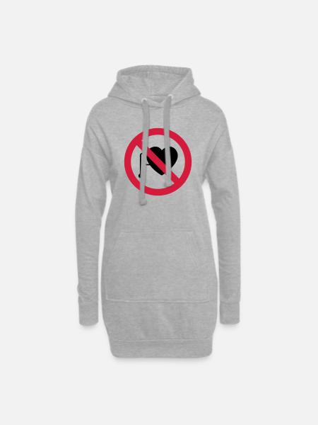 herzschrittmacher - Hoodie-Kleid - Grau meliert