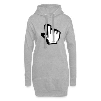 hand 3d pc - Hoodie-Kleid - Grau meliert - Vorne