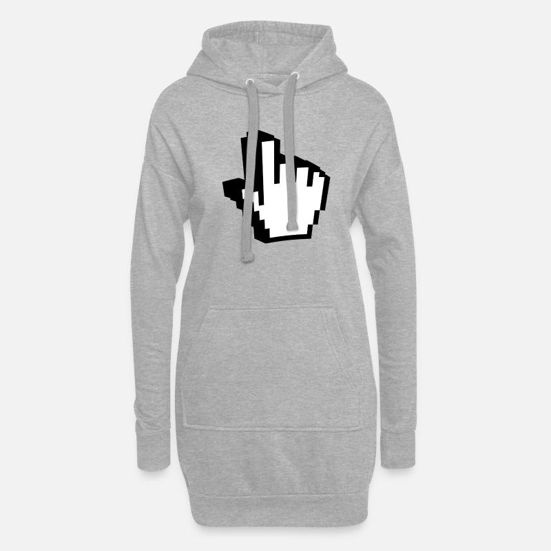 hand 3d pc - Hoodie-Kleid - Grau meliert