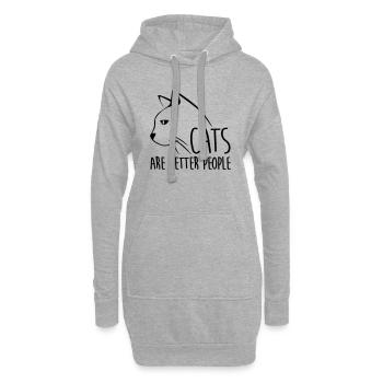 cats are better people katzen besser geschenk - Hoodie-Kleid - Grau meliert - Vorne