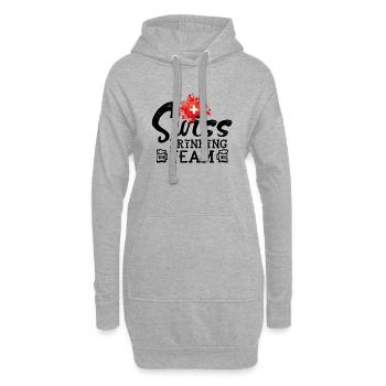 swiss drinking team - Hoodie-Kleid - Grau meliert - Vorne