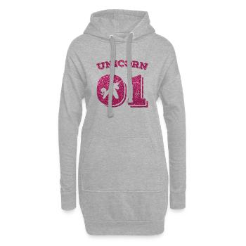 unicorn 01 pink - Hoodie-Kleid - Grau meliert - Vorne
