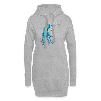 Octopus s'écrase - Sweat-shirt à capuche long Femme - gris chiné - Devant
