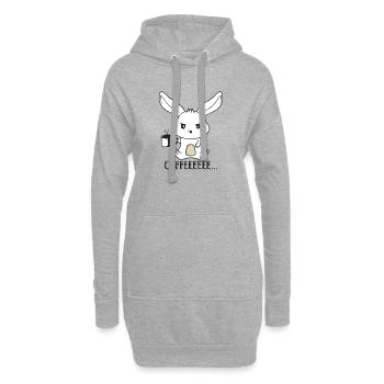 Zorniger und Verschlafener Kaffee Hase - Hoodie-Kleid - Grau meliert - Vorne