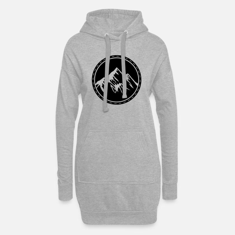 berge kreis - Hoodie-Kleid - Grau meliert
