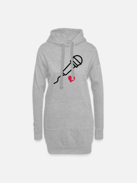 singen - Hoodie-Kleid - Grau meliert
