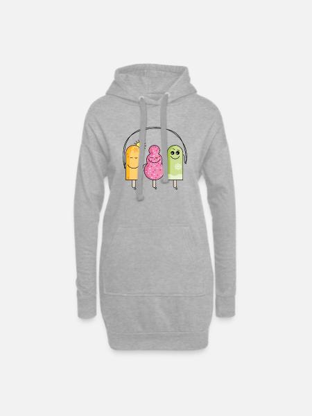 ice - Hoodie Dress - heather grey