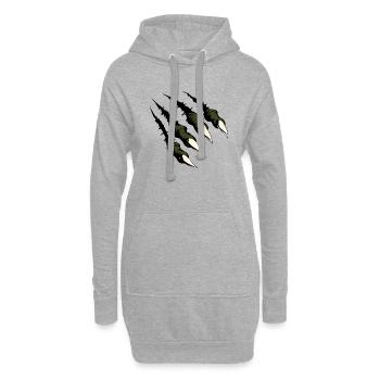 Griffe dangereuse - Sweat-shirt à capuche long Femme - gris chiné - Devant