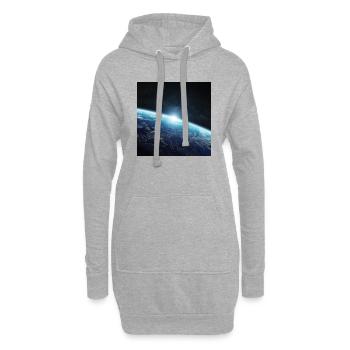 Space pattern - Hoodie Dress - heather grey - Front