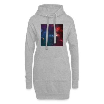 Space pattern - Hoodie Dress - heather grey - Front