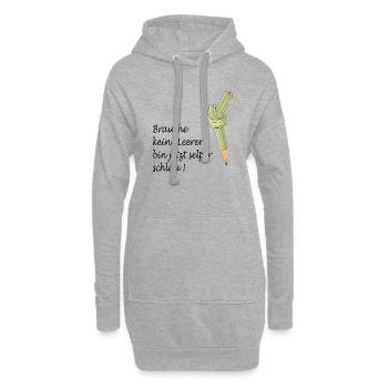 Schule - Hoodie-Kleid - Grau meliert - Vorne