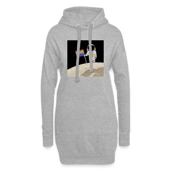 Astronaute avec drapeau gay - Sweat-shirt à capuche long Femme - gris chiné - Devant