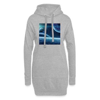 Space pattern - Hoodie Dress - heather grey - Front