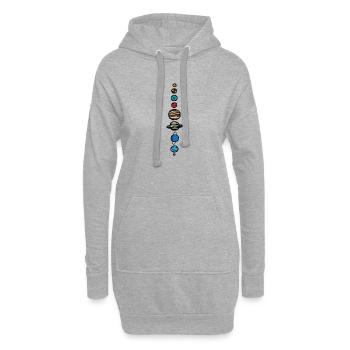 Planeten - Hoodie-Kleid - Grau meliert - Vorne