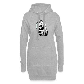 Crâne d'astronaute Dead Inside - Sweat-shirt à capuche long Femme - gris chiné - Devant