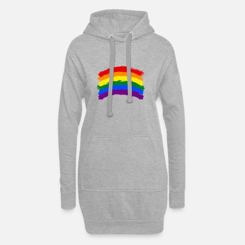Rainbow Regenbogen leuchtende Farben - Hoodie-Kleid - Grau meliert