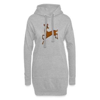 Reh - Hoodie-Kleid - Grau meliert - Vorne