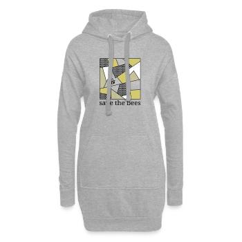 Save the bees yellow mosaic - Hoodie-Kleid - Grau meliert - Vorne