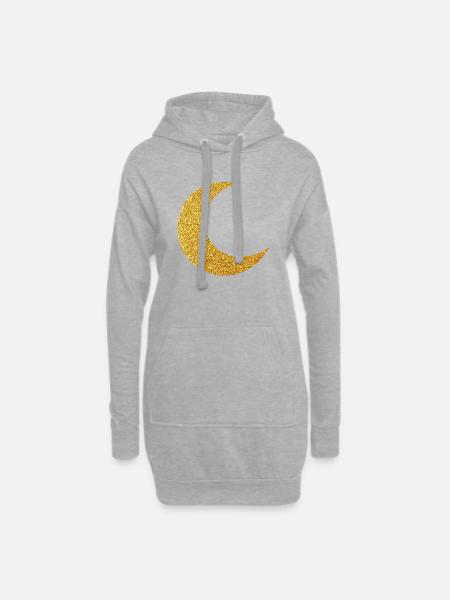 Glitter Moon. - Hoodie-Kleid - Grau meliert