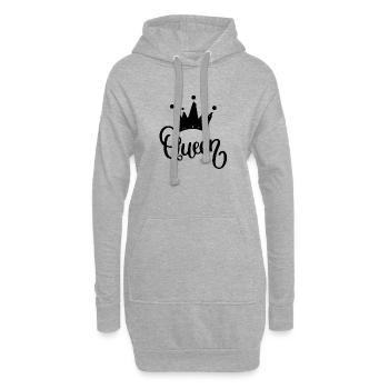 Reine - Sweat-shirt à capuche long Femme - gris chiné - Devant