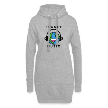 Musique de la planète! Écouteurs de musique cadeau - Sweat-shirt à capuche long Femme - gris chiné - Devant