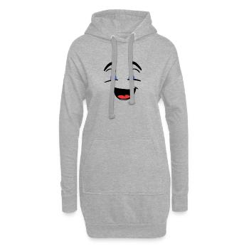 lustiges Gesicht Smiley Smile - Hoodie-Kleid - Grau meliert - Vorne