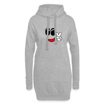 Gesicht lustig Peace Smile Smiley - Hoodie-Kleid - Grau meliert - Vorne