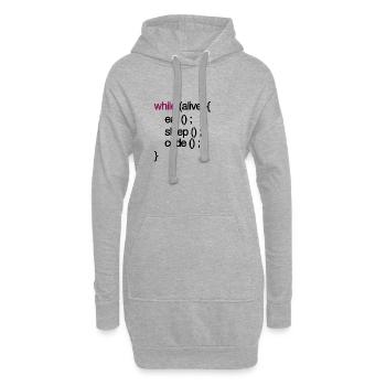 while alive code Informatiker programming coding - Hoodie-Kleid - Grau meliert - Vorne