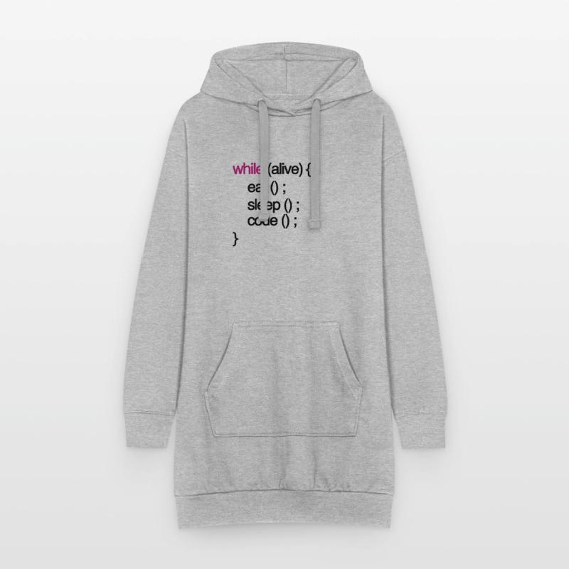 while alive code Informatiker programming coding Hoodie-Kleid