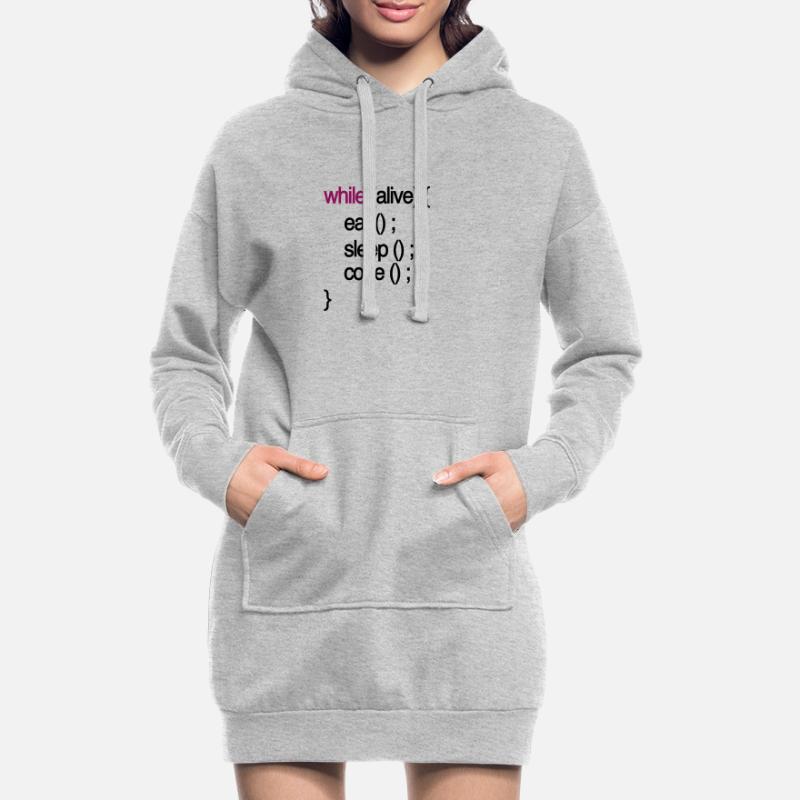 tandis que le code vivant Programmation de programmation informaticien Sweat-shirt à capuche long Femme