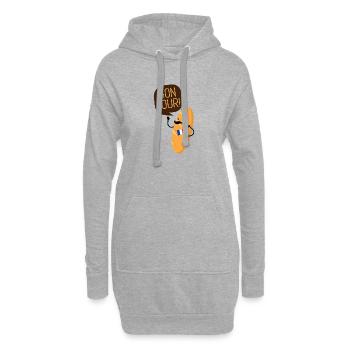Bon Jour Baguette France French - Sweat-shirt à capuche long Femme - gris chiné - Devant
