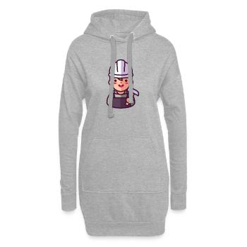 Ouvriers du bâtiment - Sweat-shirt à capuche long Femme - gris chiné - Devant