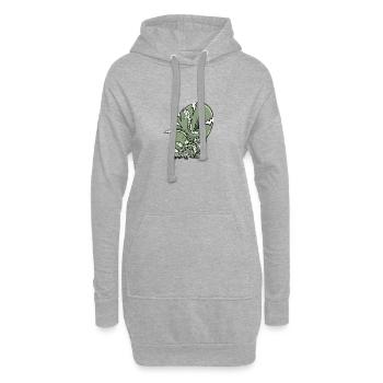 Serpents verts - Sweat-shirt à capuche long Femme - gris chiné - Devant