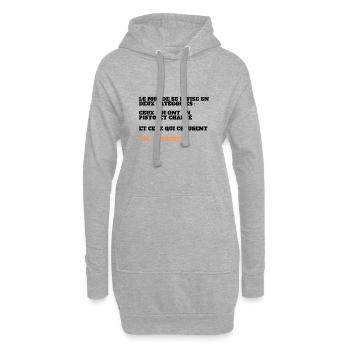 Le monde se divise en deux catégories ... - Sweat-shirt à capuche long Femme - gris chiné - Devant
