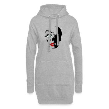 beauté yeux morts - Sweat-shirt à capuche long Femme - gris chiné - Devant