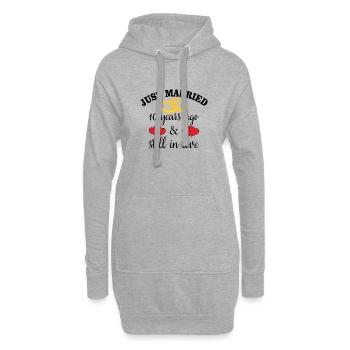 Je viens de me réjouir il y a 10 ans et toujours en cadeau d'amour - Sweat-shirt à capuche long Femme - gris chiné - Devant